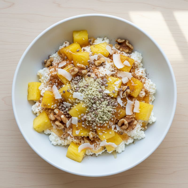 High Protein Pineapple Cottage Cheese Bowl