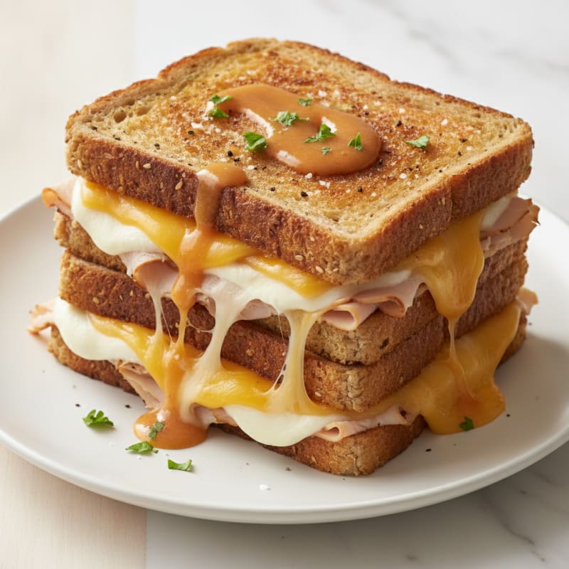 Ultimate Triple-Decker Grilled Cheese Sandwich