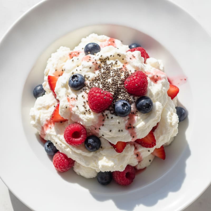 Silky Greek Yogurt Protein Mousse with Mixed Berries