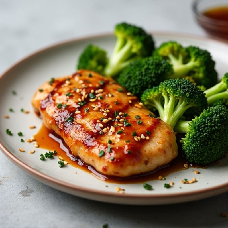 Sticky Ginger-Garlic Chicken with Sesame Broccoli