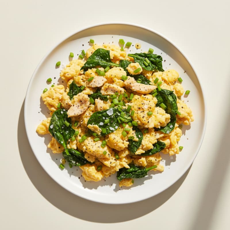 Chicken and Spinach Scramble