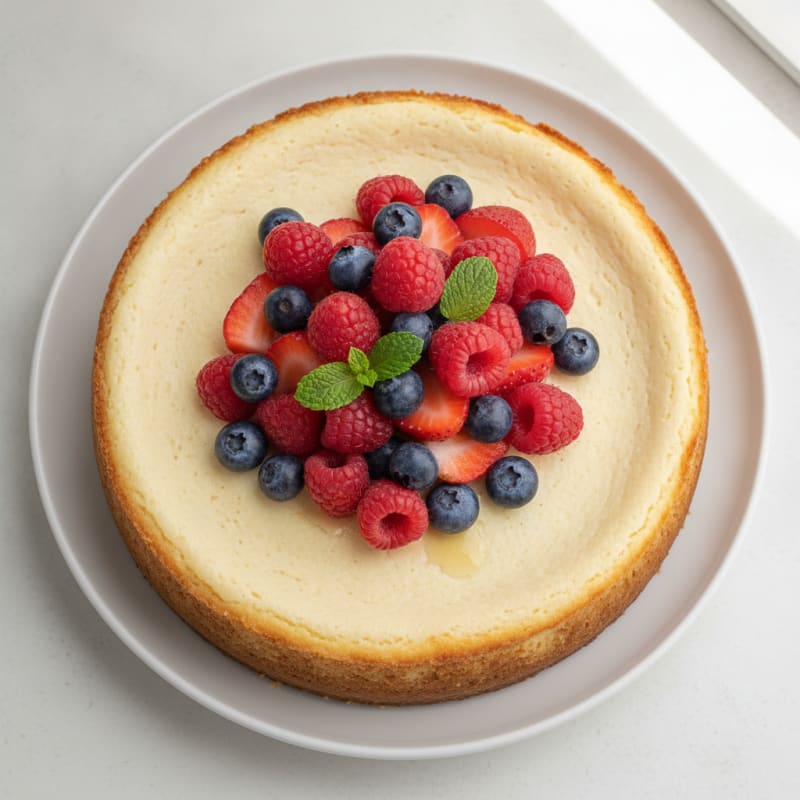 Greek Yogurt Protein Cheesecake with Fresh Berries