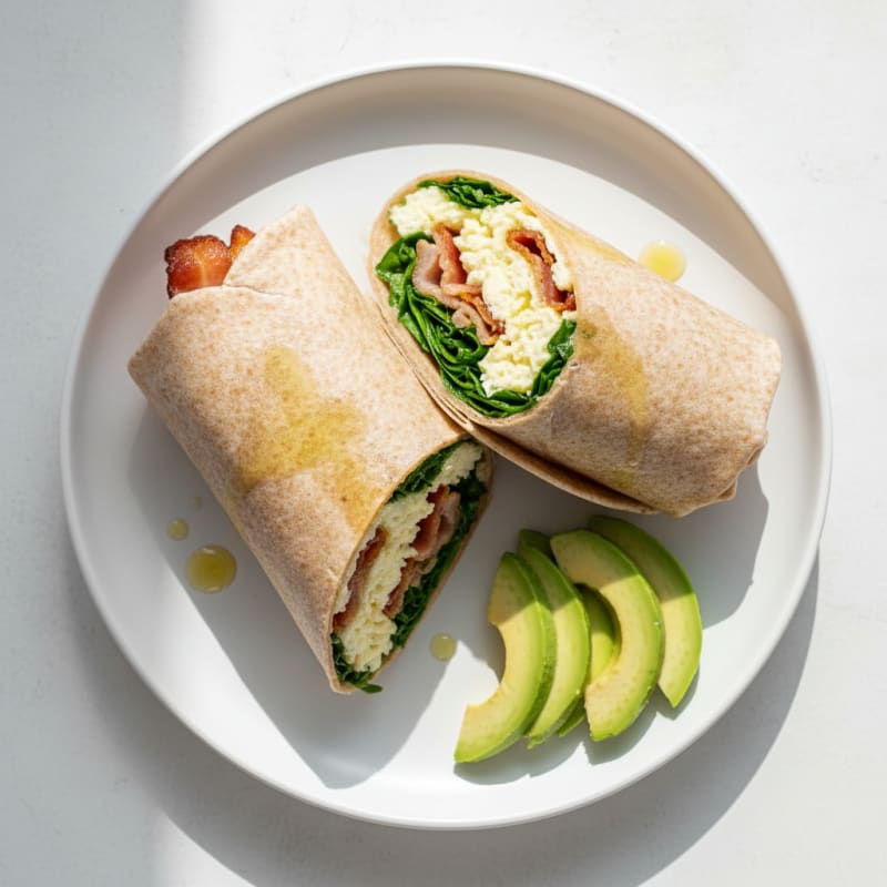 Crispy Turkey Bacon and Egg White Breakfast Wrap