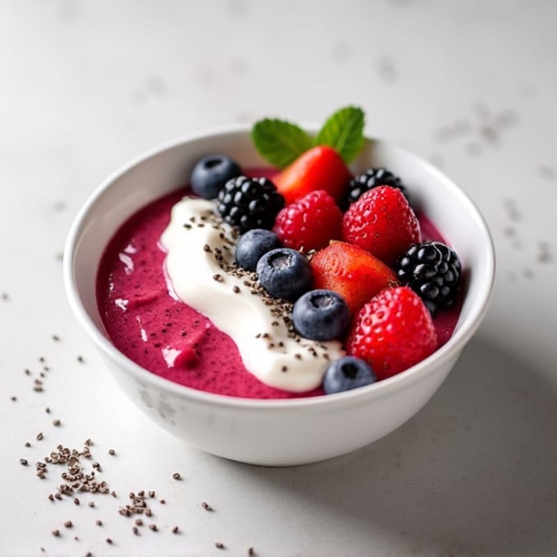 Greek Yogurt with Chia Seeds and Mixed Berries