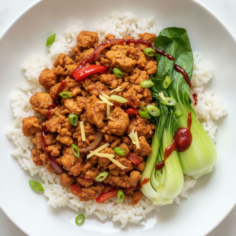 Chili Chicken Mince Rice Bowl