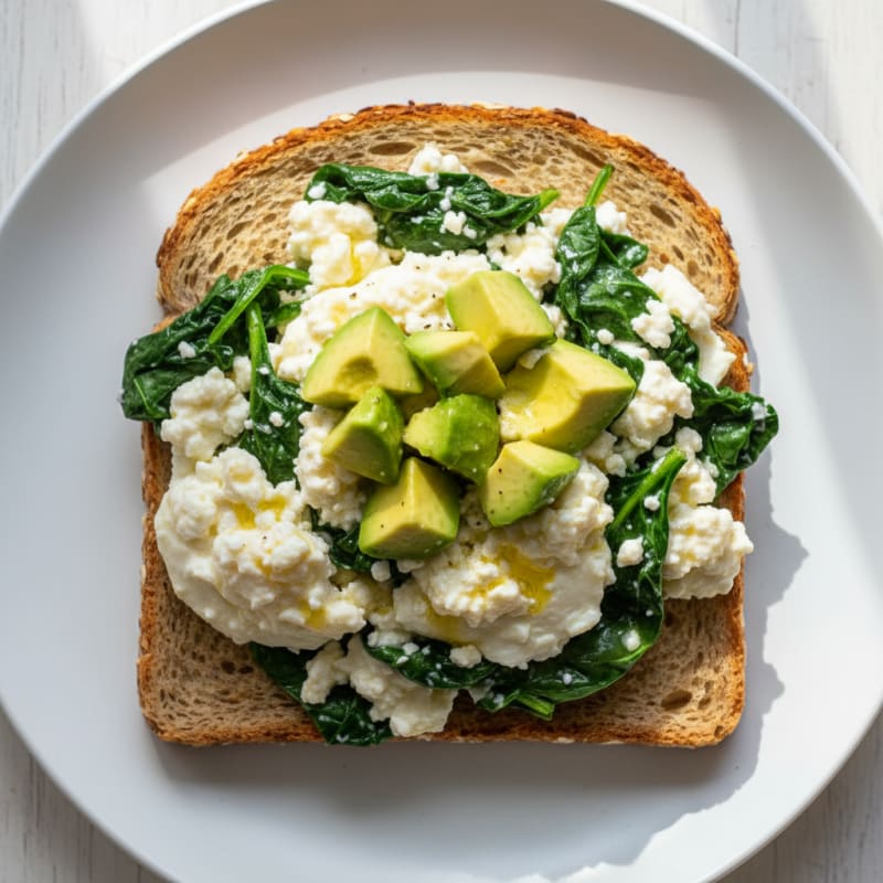 Egg White and Cottage Cheese Scramble with Spinach