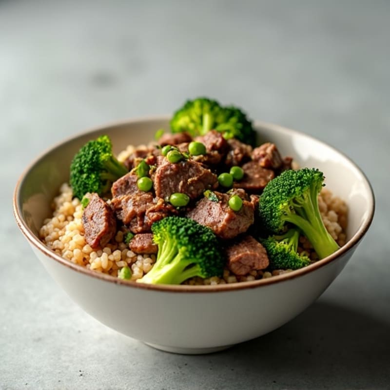 Sautéed Lean Beef and Crisp Broccoli Rice Bowl