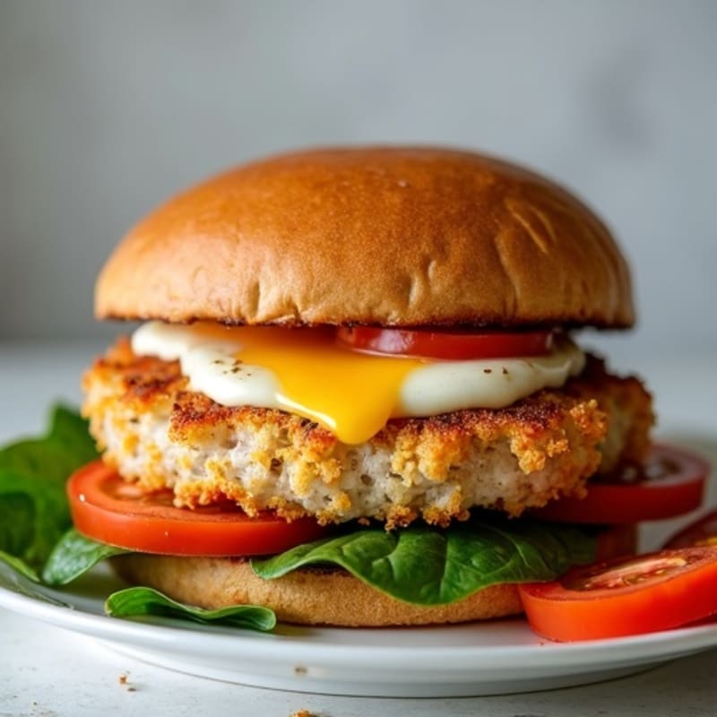 Crispy Mozzarella-Stuffed Lean Turkey Burger