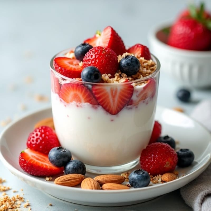 Creamy Greek Yogurt Parfait with Fresh Berries and Almonds