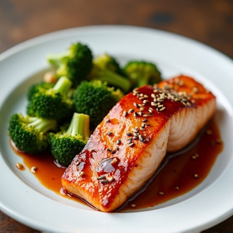 Teriyaki Glazed Salmon with Roasted Broccoli