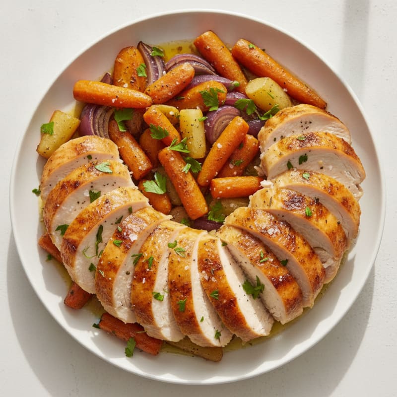 Herb-Roasted Rotisserie Chicken with Root Vegetables