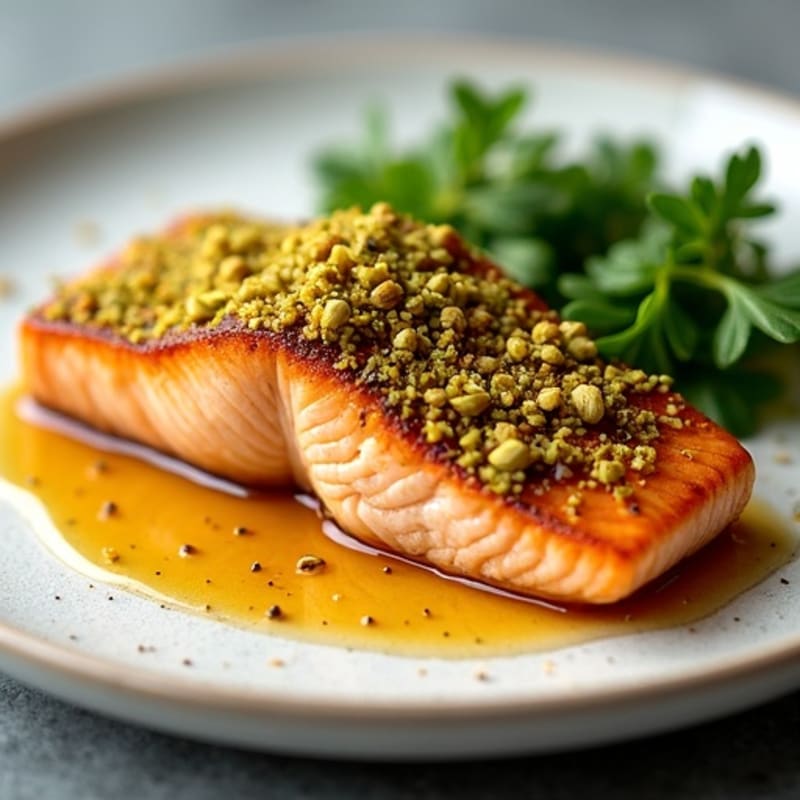 Crispy Pistachio-Crusted Salmon with Honey-Miso Glaze