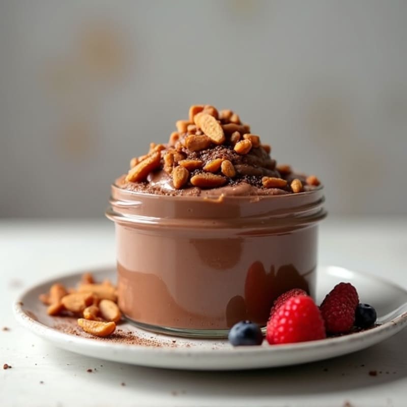 Silky Chocolate Protein Pudding with Almond Butter