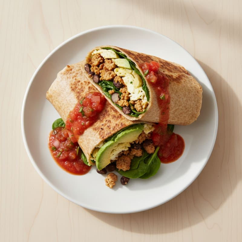 Loaded Breakfast Burrito with Salsa