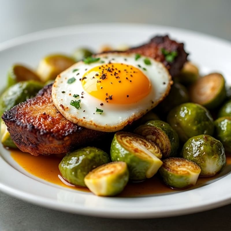 Crispy Duck Confit with Roasted Brussels Sprouts
