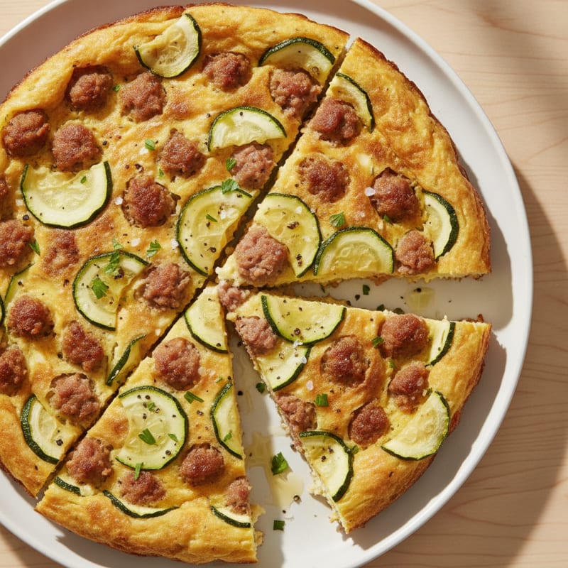 Maple Turkey Sausage and Zucchini Frittata