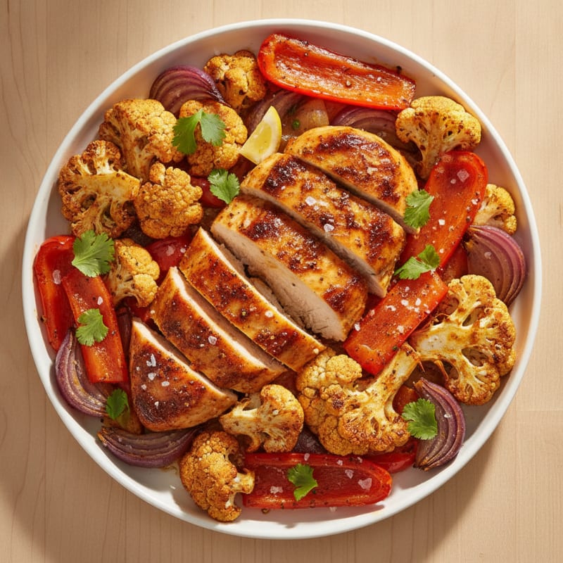 Spicy Harissa Chicken with Roasted Vegetables