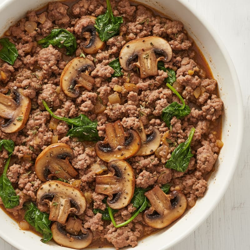 Savory Ground Beef and Mushroom Skillet