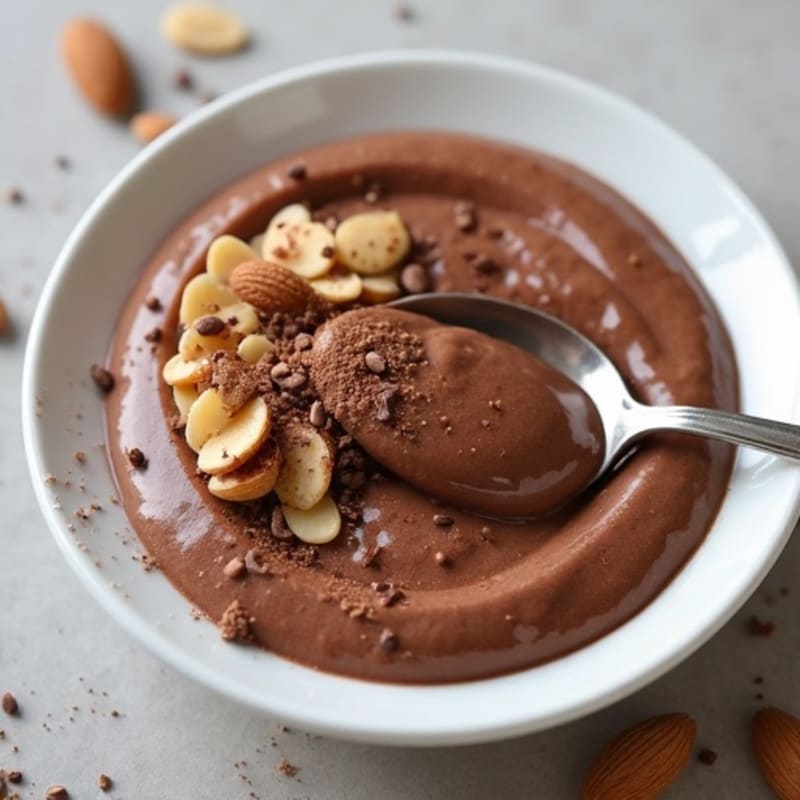 Silky Chocolate Protein Pudding with Almond Butter