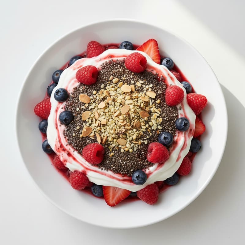 Greek Yogurt Protein Parfait with Chia and Fresh Berries