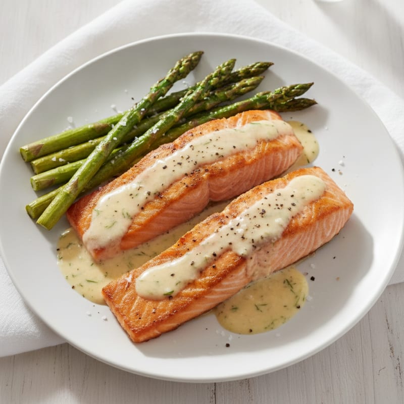 Pan-Seared Salmon with Lemon-Dill Sauce