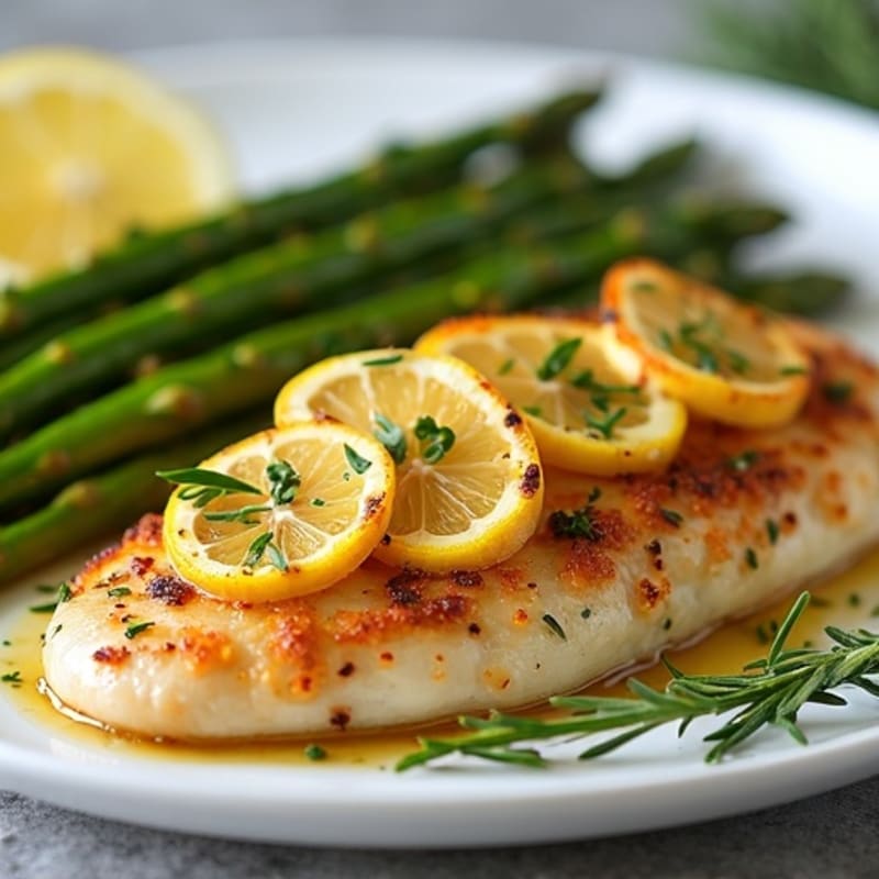 Crispy Lemon Herb Chicken with Roasted Asparagus