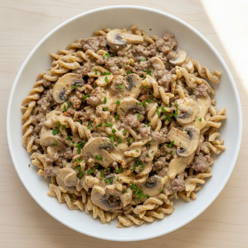 Classic Beef Stroganoff with Egg Noodles