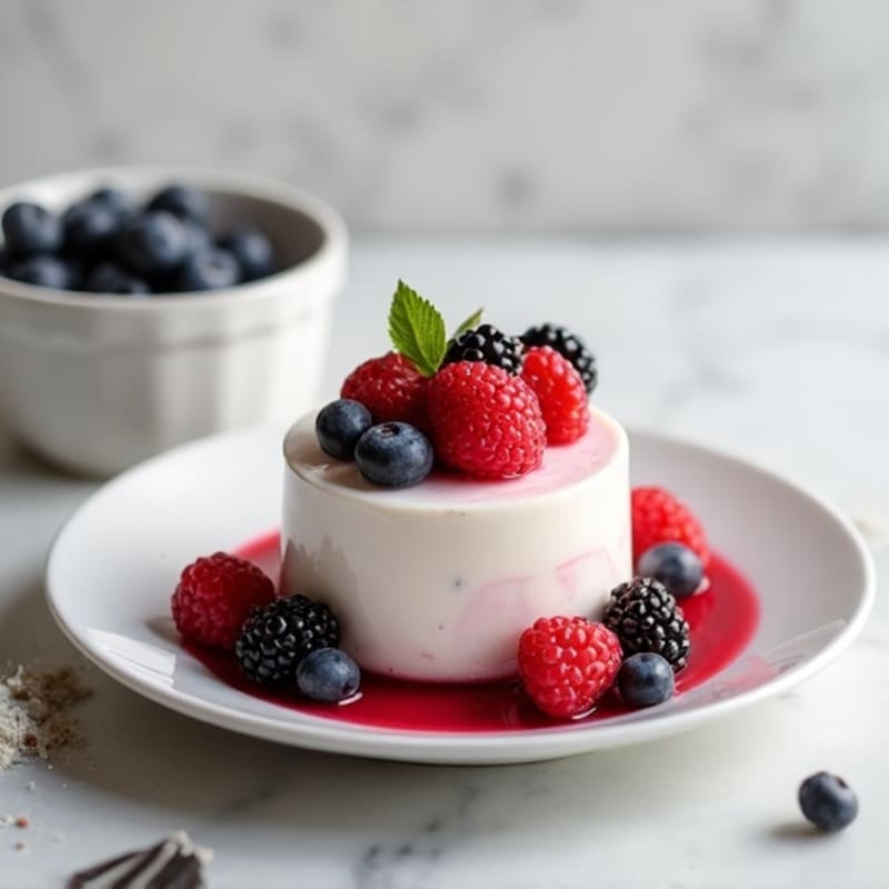 Greek Yogurt Protein Pudding with Mixed Berries
