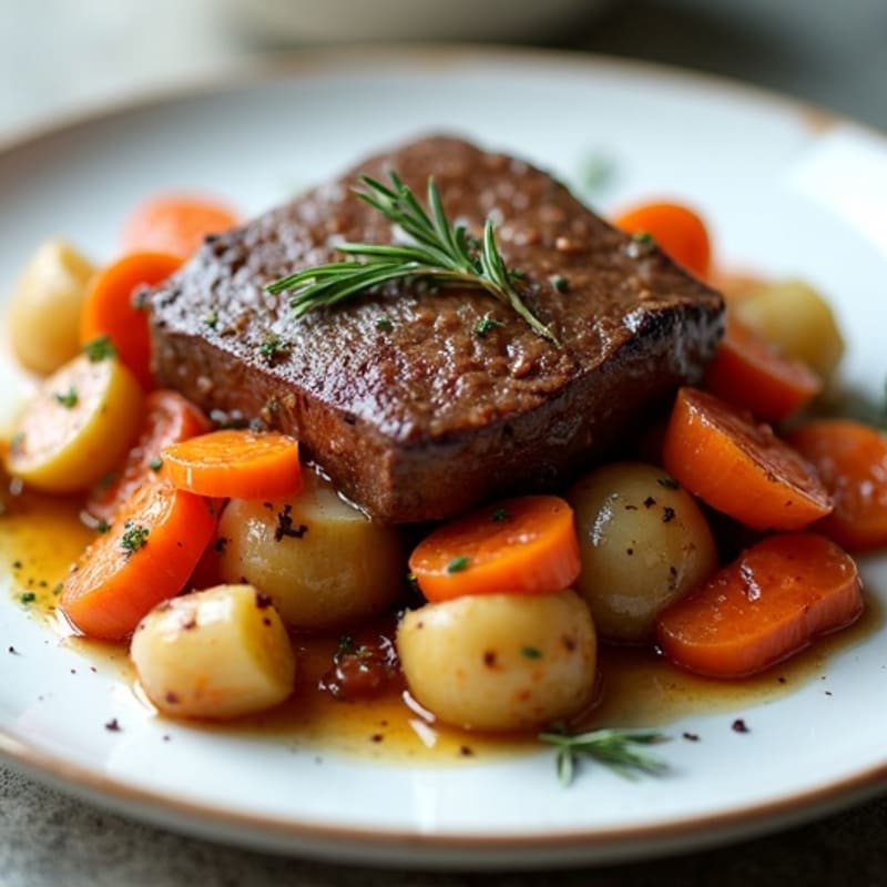 Slow-Cooked Beef Pot Roast with Roasted Root Vegetables