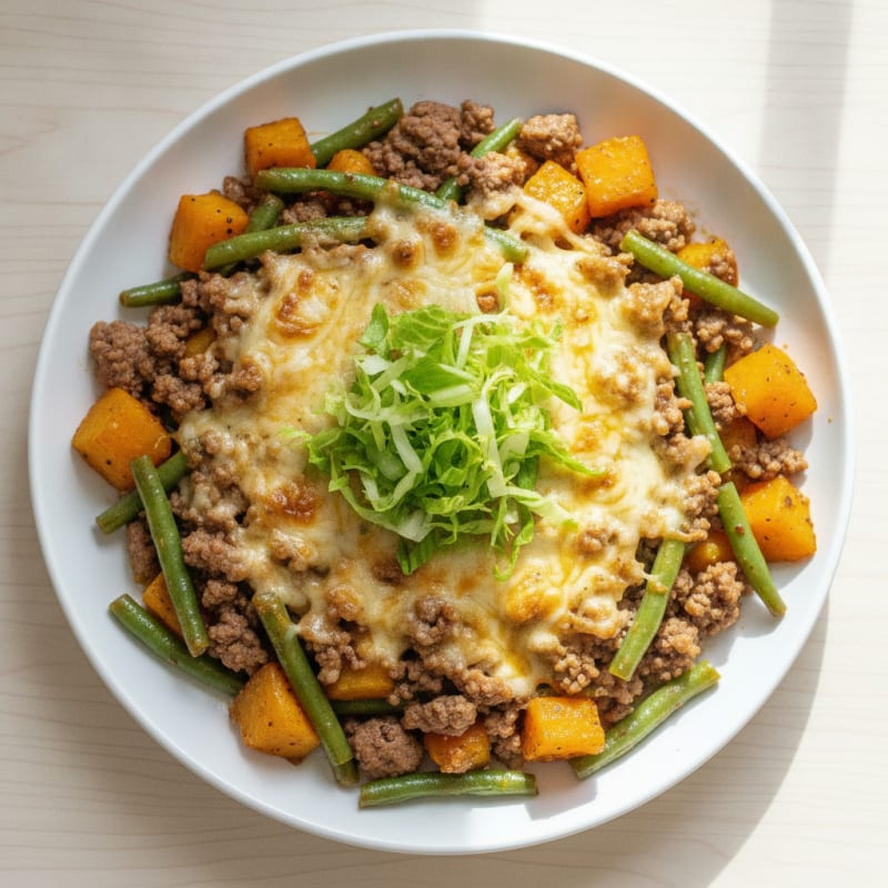 Pumpkin Beef Skillet with Green Beans