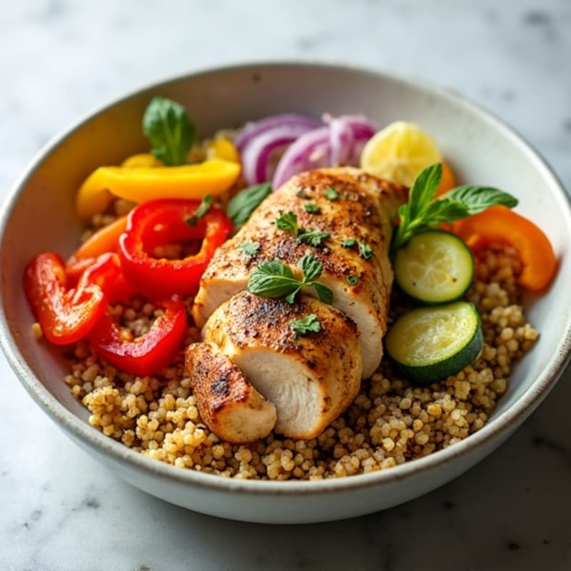 Herb-Spiced Chicken Shawarma Bowl with Roasted Vegetables
