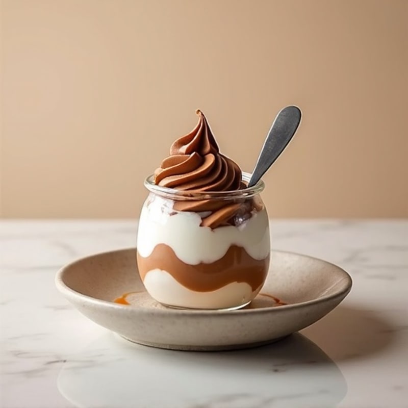 Silky Greek Yogurt with Chocolate Protein and Almond Butter Swirl