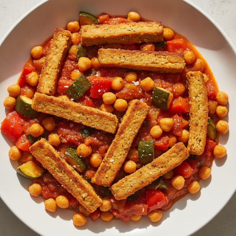 Vegan Gyro and Roasted Vegetable Skillet