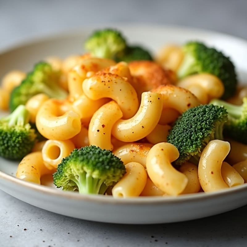 High-Protein Baked Mac and Cheese with Chicken and Broccoli