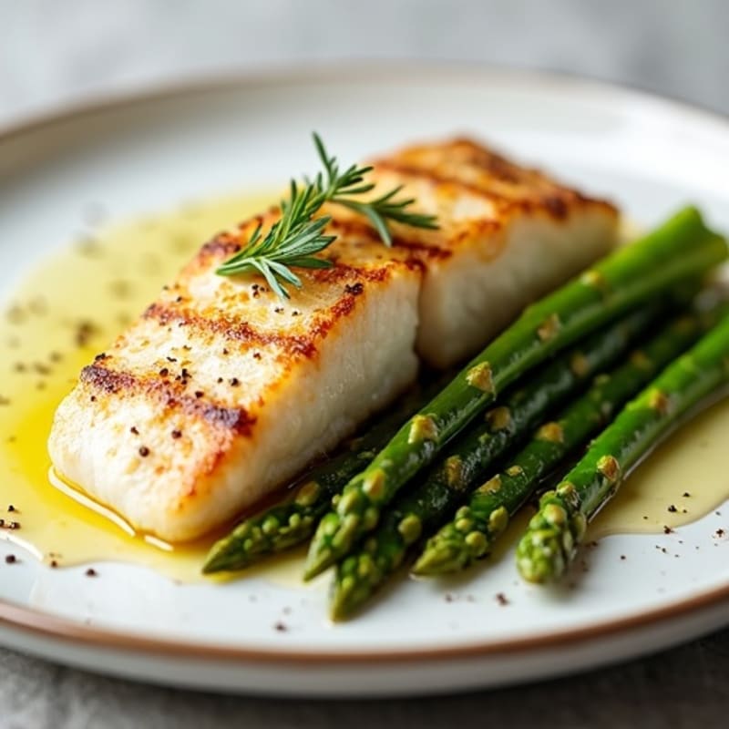 Seared Cod with Roasted Asparagus