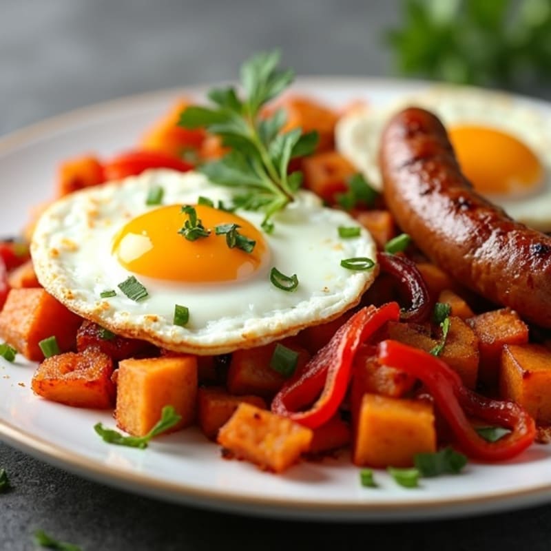 Crispy Sweet Potato and Egg Hash