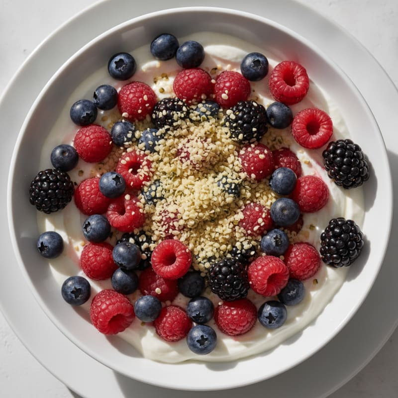 Greek Yogurt Protein Parfait with Mixed Berries