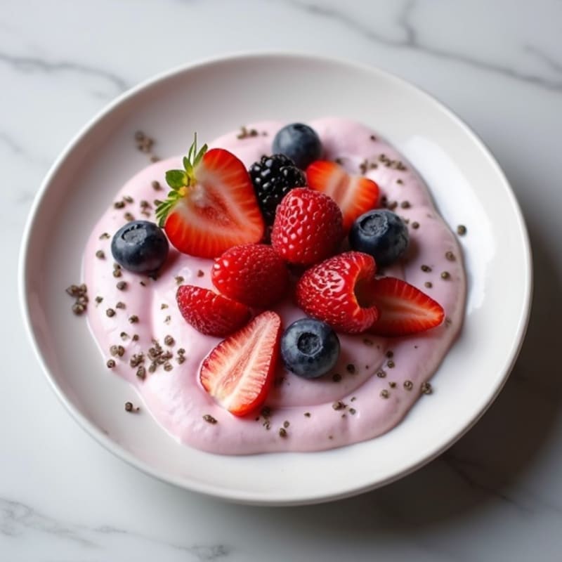 Silky Greek Yogurt Protein Mousse with Berries