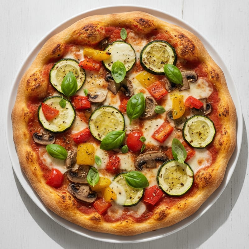 Roasted Vegetable Pizza with Basil