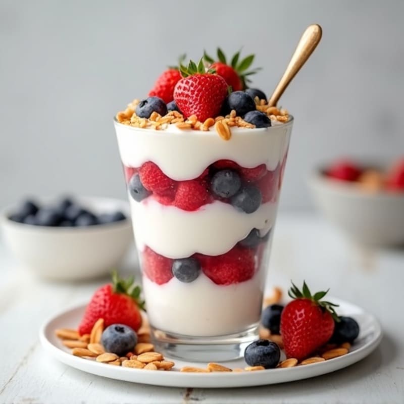 Creamy Greek Yogurt Protein Parfait with Mixed Fruit