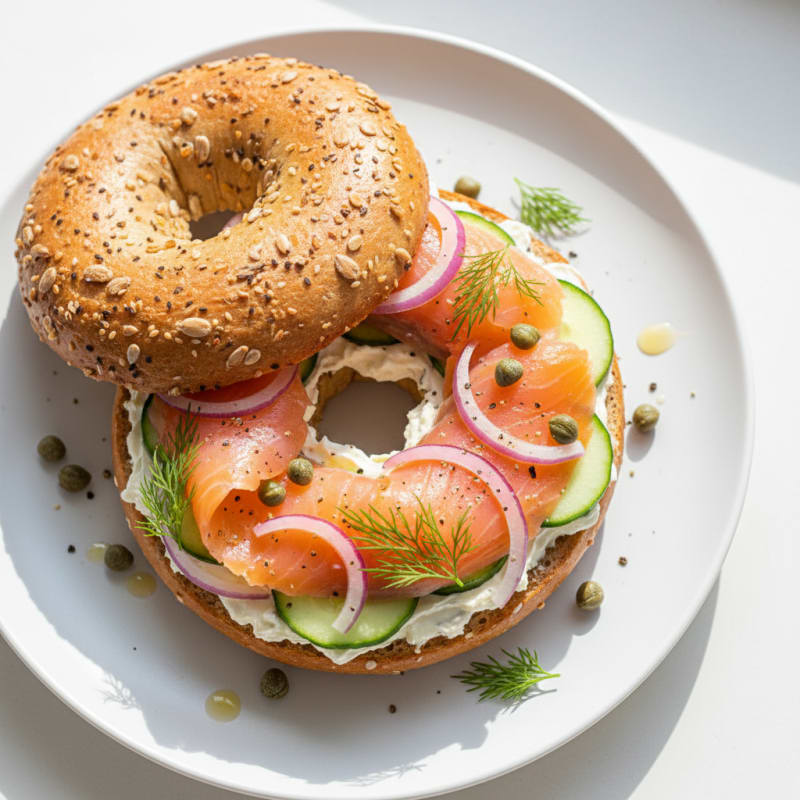Smoked Salmon Everything Bagel