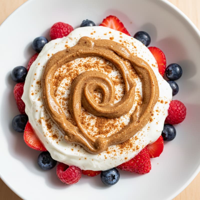 Greek Yogurt Parfait with Mixed Berries and Almond Butter