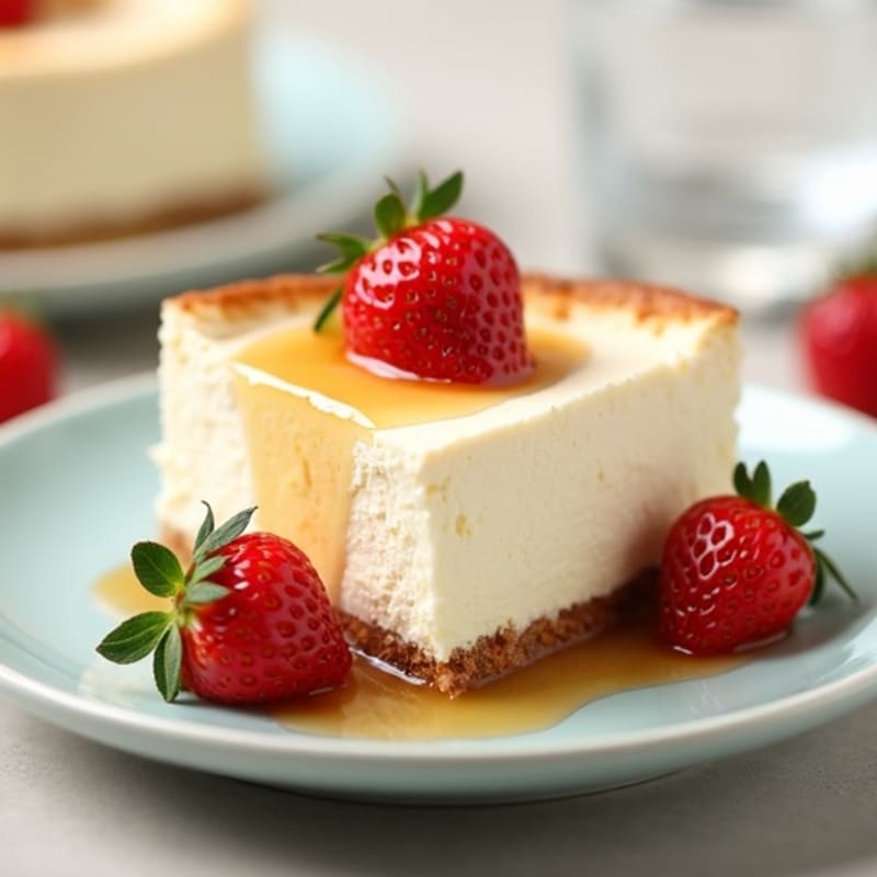Creamy Vanilla Protein Cheesecake with Greek Yogurt