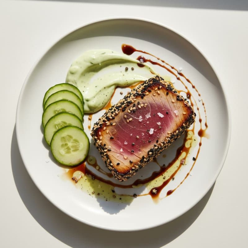 Pan-Seared Ahi Tuna with Wasabi Mayo