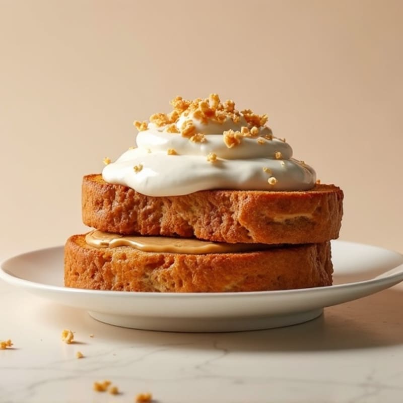 Crispy Whole Grain Toast with Creamy Peanut Butter and Sweet Vanilla Protein Fluff