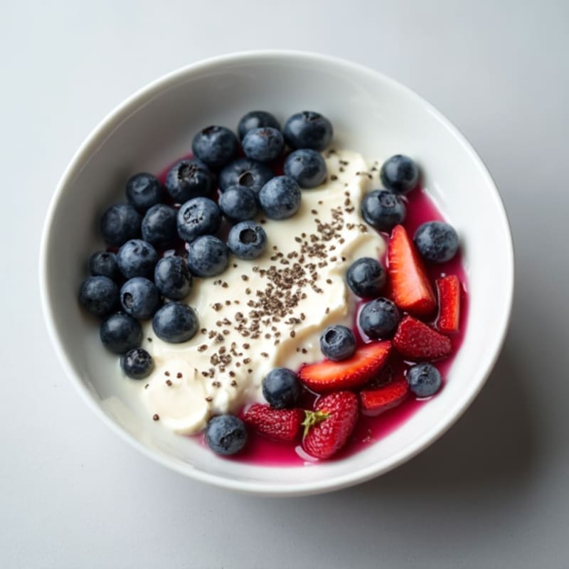 Cottage Cheese Bowl with Blueberries and Chia Seeds