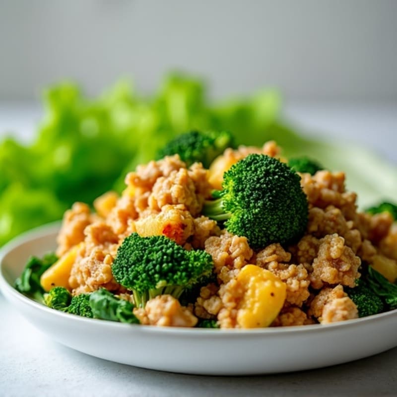 Ground Turkey and Spinach Stir Fry with Broccoli