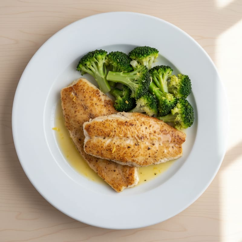 Seared Tilapia with Steamed Broccoli