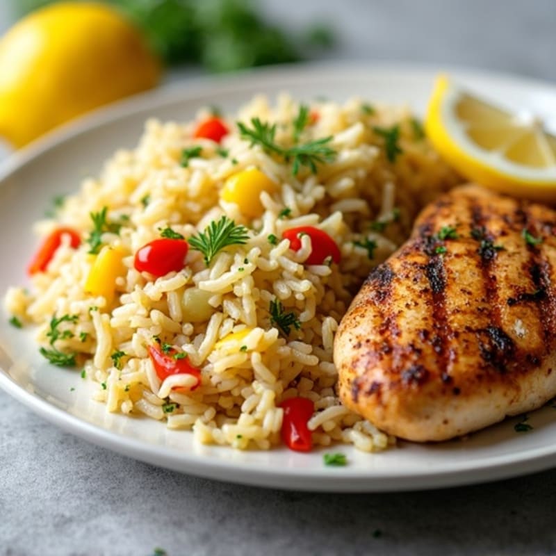 Fresh Herb and Lemon Basmati Rice Pilaf with Chicken