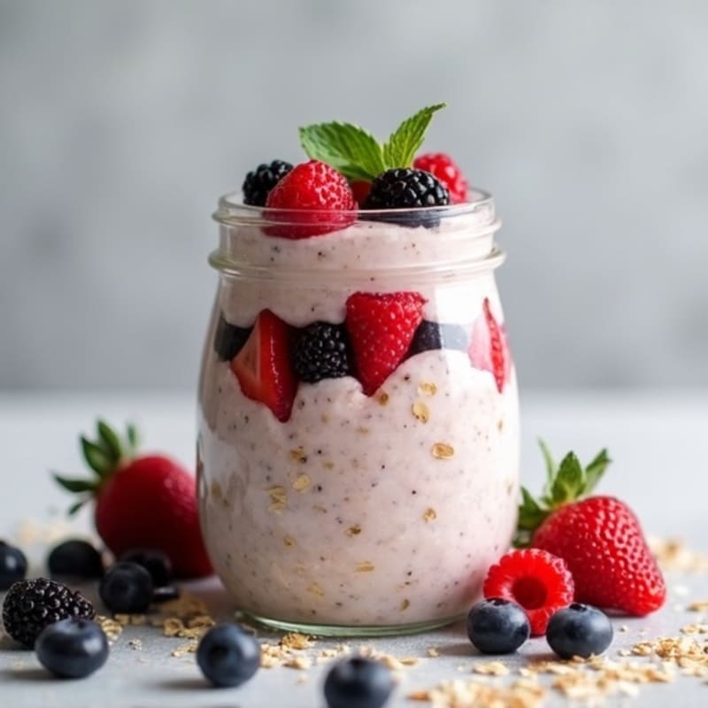 Protein-Packed Vanilla Berry Overnight Oats